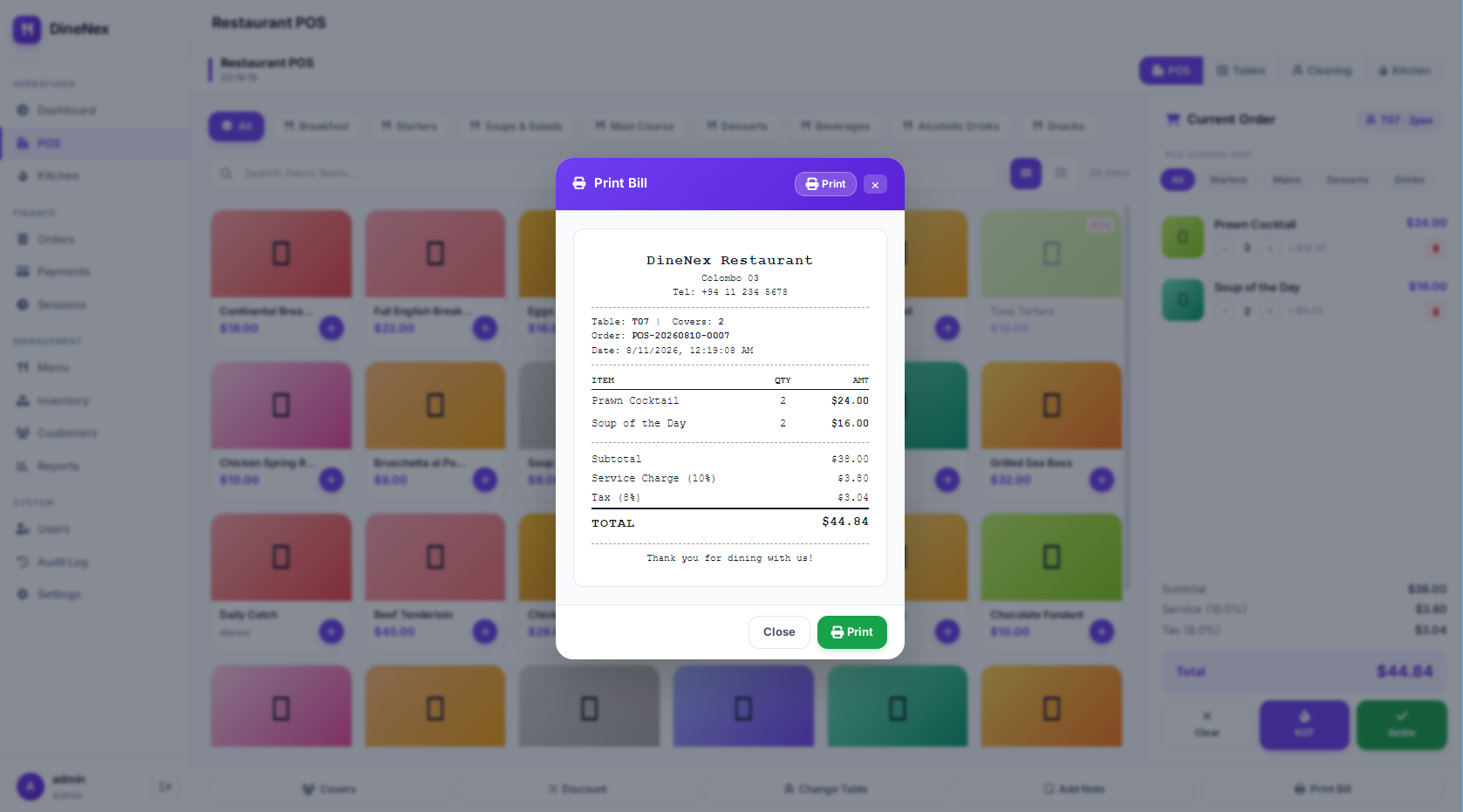 DineNex Dashboard